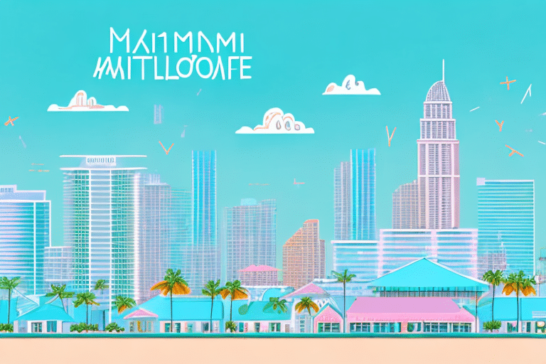 Illustration du skyline et de la plage de Miami