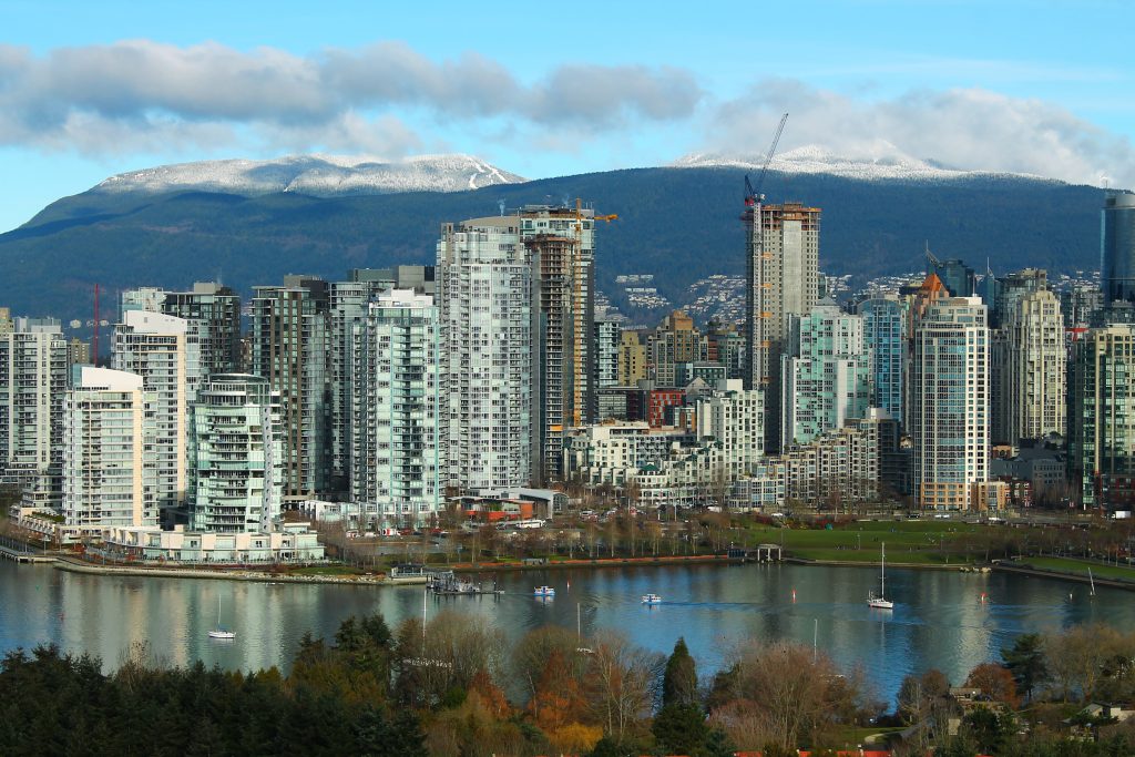 Vancouver skyline with mountains behind